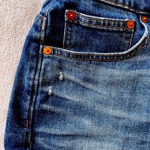 Madewell high rise mid length denim short 28